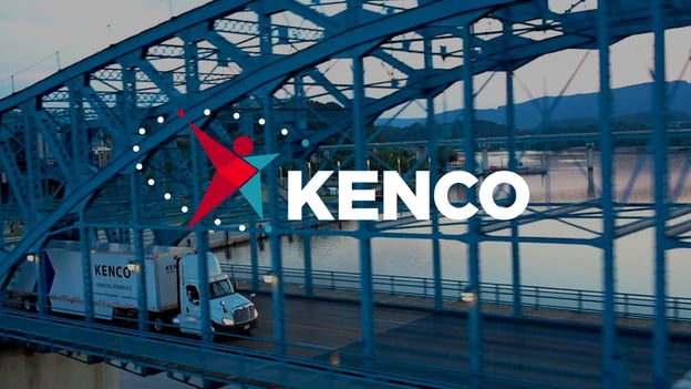 Kenco Logistics' truck on a bridge